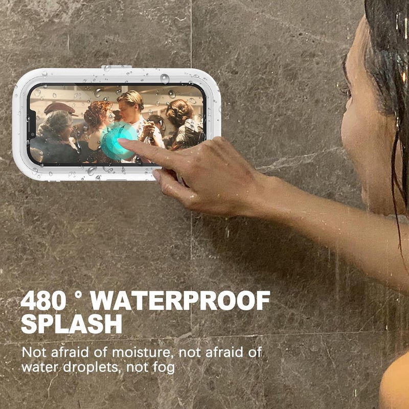 CoguZed Waterproof Phone Holder for Shower - 2023 Upgraded, 480° Rotation - Compatible with iPhone 15/14/13/12/11 Pro Max, Samsung Galaxy, and More (Up to 7" Phones) - Image 4